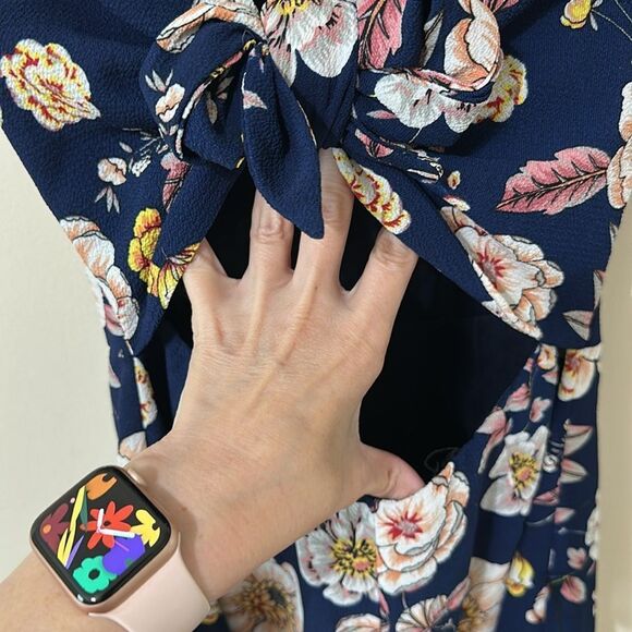 NWT Bloomingdale’s Exclusive AQUA Tie-Front Floral Romper - Picture 5 of 7